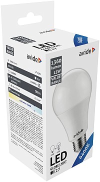 Avide LED Κοινή 15W E27  Ψυχρό 6400K Value