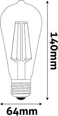 Avide LED White Filament ST64 8.5W E27 WW 2700K