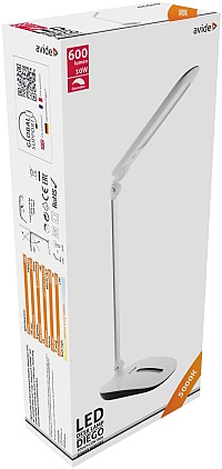 Avide LED Φωτιστικό Γραφείου με Ντίμερ Αφής Άσπρο 10W