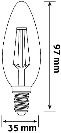 Avide LED Filament Candle 5.9W E14 WW 2700K Dimmable