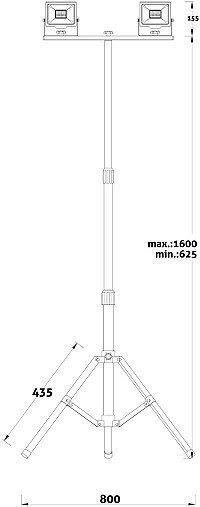Avide LED Προβολέας Slim SMD 2x30W  Λευκό 4000K 2 Κεφαλές με Τρίποδο