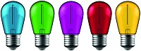 Avide LED Διακοσμητική Λάμπα Filament 1W  E27 (5τμχ) (Πράσινο/Μπλέ/Κίτρινο/Κόκκινο/Μώβ)