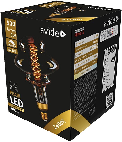 Avide LED Jumbo Pearl  8W E27 2400K Ντιμαριζόμενο 160x210mm