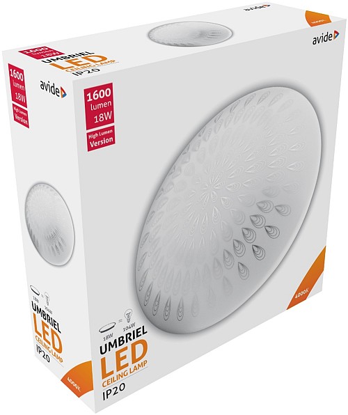 Avide LED Μοντέρνα Πλαφονιέρα Οροφής Umbriel (Raindrop) 18W 330*100mm