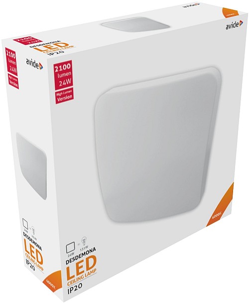 Avide LED Μοντέρνα Πλαφονιέρα Οροφής Τετράγωνο type Desdemona 24W 4000K