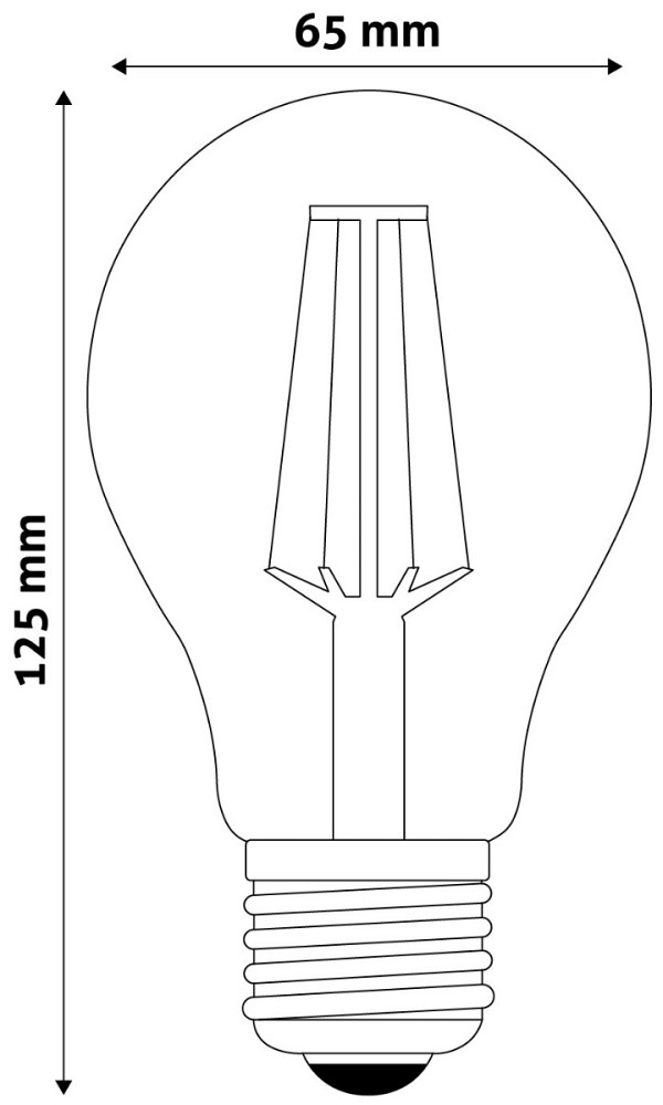 Avide LED Filament Κοινή 12W E27 A65 360° Θερμό 2700K Υψηλής Φωτεινότητας