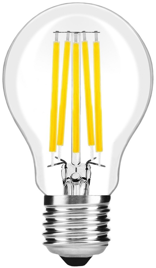 Avide LED Filament Κοινή 12W E27 A65 360° Λευκό 4000K Υψηλής Φωτεινότητας