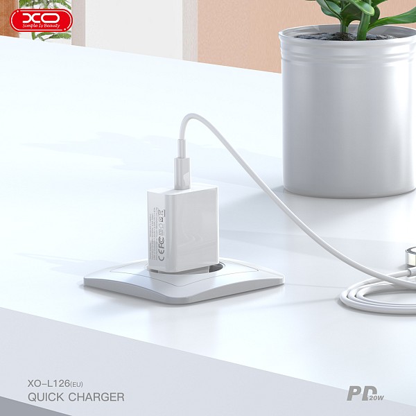XO L126 USB-C PD20W Fast Charging Charger with Type-C cable(NB-Q190A)