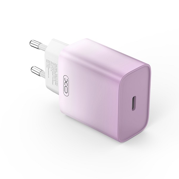 XO CE18 Φορτιστής Γρήγορης Φόρτισης EU 30W USB-C Με Type-C Καλώδιο (NB260) Μωβ