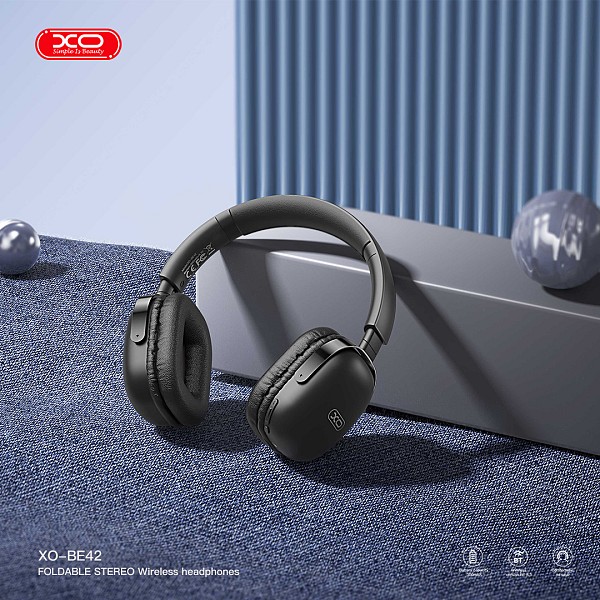 XO BE42 Scarlet Μεταλλικά Αναδιπλούμενα Ακουστικά Bluetooth (Μαύρο)