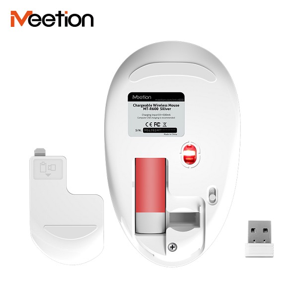 Meetion MT-R600 2.4G Ασύρματο Ποντίκι / Ασημί