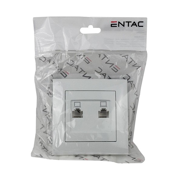 Entac Arnold Recessed wall LAN socket 2x Cat5 White