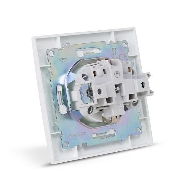 Entac Arnold Recessed wall socket earthed + 2 USB 2.1A (total) White