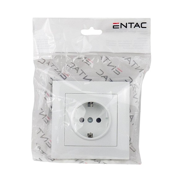 Entac Arnold Recessed wall socket earthed White
