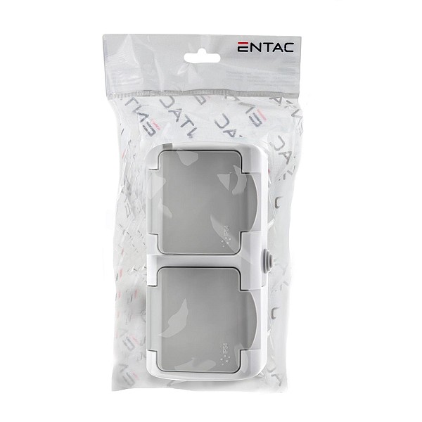 Entac Stephan surface mounted wall socket earthed 2x IP54