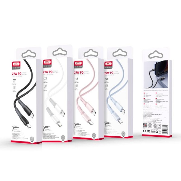 XO NB-Q226A Καλώδιο Φόρτισης - Data 27W Type-C σε Lightning 1m Ροζ