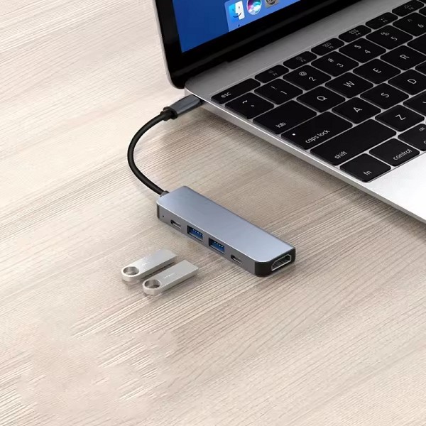 Μετατροπέας 5in1 PD 100W Type-C HDTV USB2.0/3.0 4K 30HZ