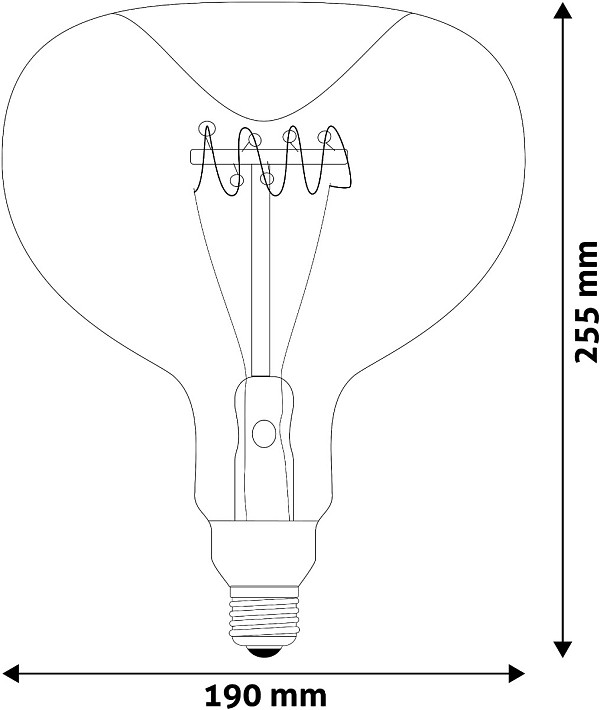 Avide LED Jumbo Filament Eshima 190x255.0mm Smoky 6W E27 2400K Ντίμ