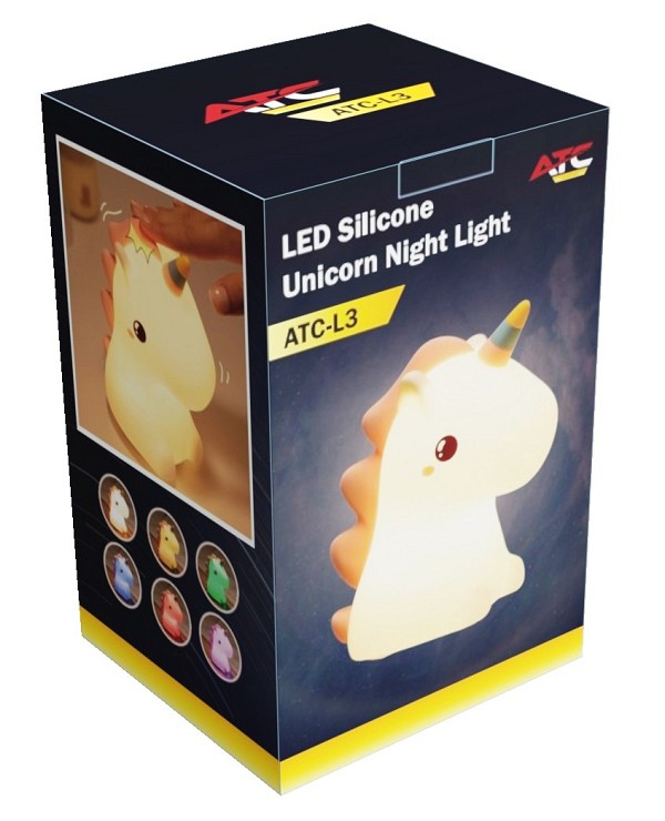 ATC LED Μονόκερος Φωτάκι Νυκτός Σιλικόνης