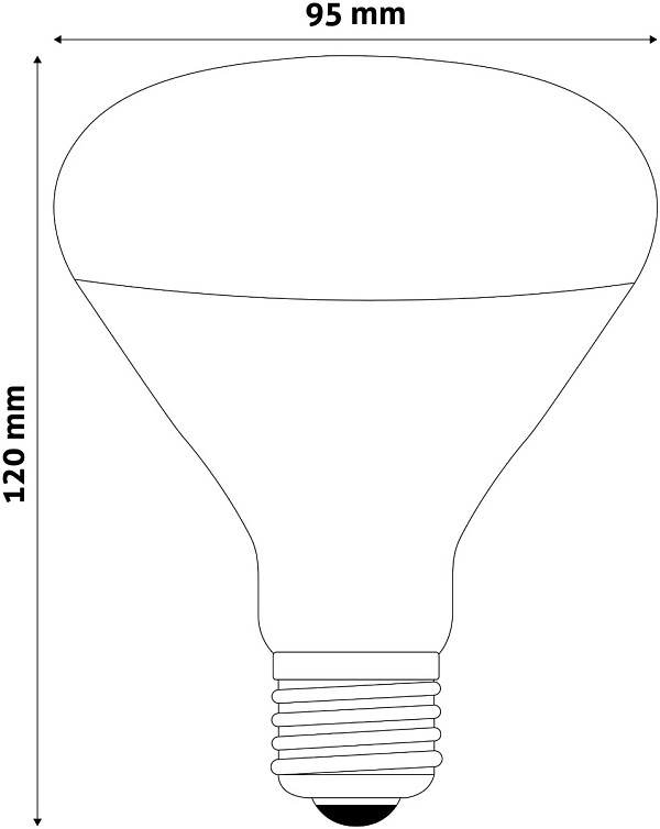 Avide Λάμπα Υπερύθρων R95 E27 100W Κόκκινο