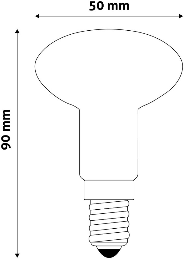 Avide LED Filament R50 4W E14 160° Θερμό 2700K