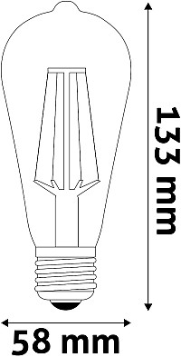 Avide LED Filament ST57 7W E27 360° Θερμό 2500K Ντιμαριζόμενο/Κεχριμπάρι