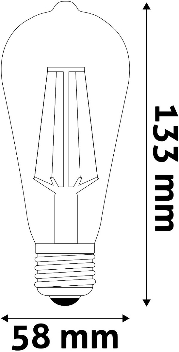Avide LED Filament ST57 7W E27 360° Θερμό 2500K Ντιμαριζόμενο/Κεχριμπάρι