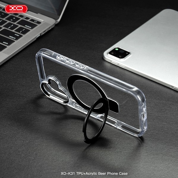 XO K31 iP 16 Pro Max 6,9 TPU+Ακρυλική Μαγνητική Θήκη Τηλεφώνου Μαύρο