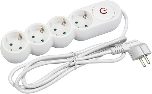 Entac Πολύπριζο Design 4 Θέσεων με Διακόπτη 3G1.5 1.5m