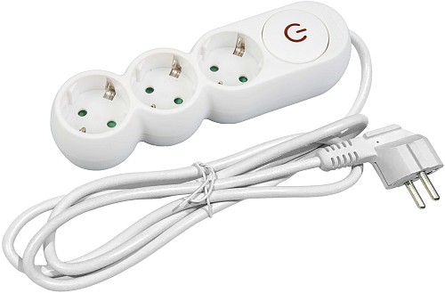 Entac Πολύπριζο Design 3 Θέσεων με Διακόπτη 3G1.5 1.5m