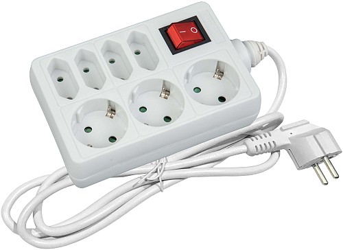 Entac Πολύπριζο 7 Θέσεων με Διακόπτη 3x16A 4x2.5A 3G1.5 1.5m