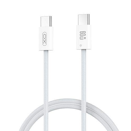 XO NB-Q273 iP15 Καλώδιο φόρτισης Type-C σε Type-C 60W Λευκό