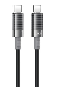 XO NB-Q282B Καλώδιο Σιλικόνης Type-c σε Type-c 60W Μαύρο