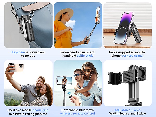 XO SS21 Πολυλειτουργικό Selfie Stick Bluetooth 3 σε 1