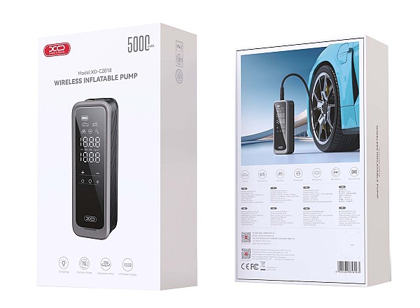 XO CZ018 Smart Φορητή Ασύρματη Αντλία Φουσκώματος 5000 mAh 22 Κυλίνδρων