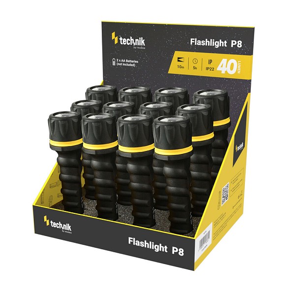Technik Φακοί P8 με Ελαστική Υφή 40lm Κουτί 12τμχ (2xAA δεν περιλαμβάνονται)