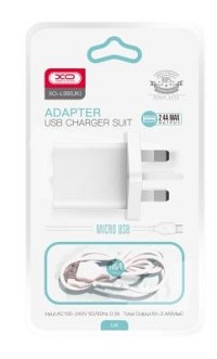 XO L99 (UK) Φορτιστής με Καλώδιο Micro 2.4A