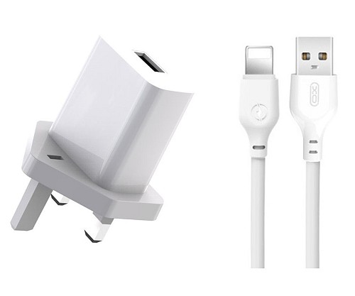 XO L99 Φορτιστής UK με Καλώδιο Lightning  2.4A