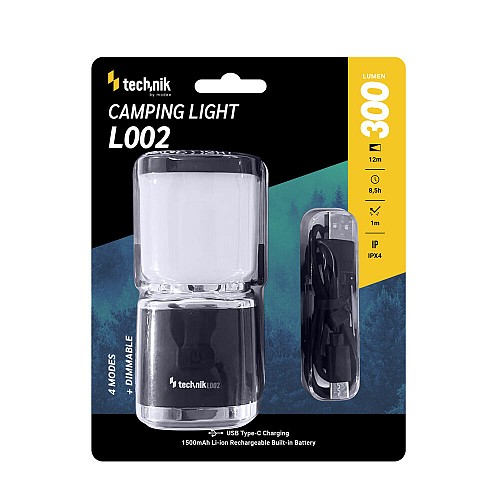 Technik Φωτιστικό Κάμπινγκ L002 300lm Επαναφορτιζόμενο 1500mAh