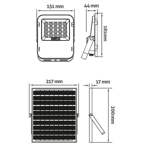 Avide LED Ηλιακός Προβολέας 50W CW 6400K με Ξεχωριστό Ηλιακό Πάνελ και Τηλεχειριστήριο