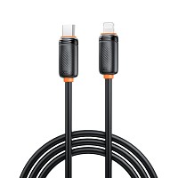 XO NB-Q302A Καλώδιο Φόρτισης & Μεταφοράς Δεδομένων Lightning σε Type-C 27W Μαύρο 1m