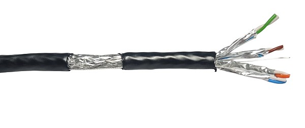 ATC-117 Στροφείο SFTP CAT7 CCA με PE Περίβλημα Μαύρο 100m