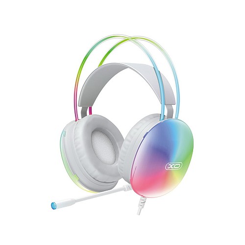 XO GE11 Gaming Ενσύρματα Ακουστικά με RGB Φωτισμό & Μικρόφωνο Λευκά