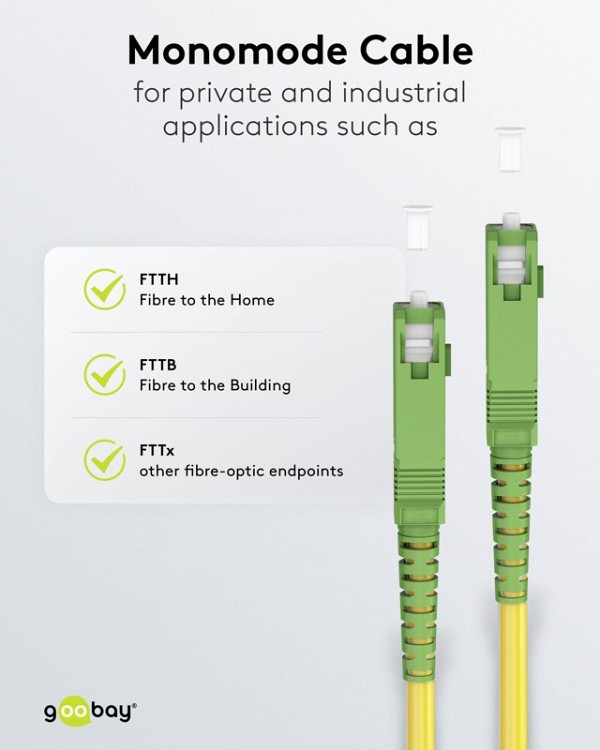 Goobay Fibre-optic Cable FTTH Singlemode OS2 Yellow 20 m