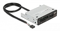 DELOCK USB 9-pin card reader 91708, CF/SD/XD/MS/Micro SD/USB, 3.5 bay 91708