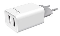 POWERTECH φορτιστής τοίχου PT-778, 2x USB, 2.1A, λευκός PT-778