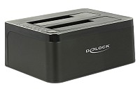 DELOCK docking station 62661, clone function, 2x HDD/SSD, 6Gb/s, μαύρο 62661