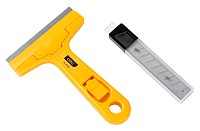 DELI ξύστρα χειρός DL4723 με ανταλλακτικές λάμες, 100mm, κίτρινη DL4723