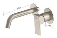 BRUNO μπαταρία νιπτήρα M61615-273, εντοιχισμού, αναμεικτική, ασημί M61615-273