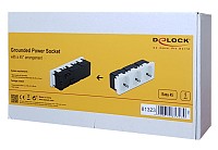 DELOCK τριπλό module πρίζας ρεύματος Easy 45 81323, 45°, 45x45mm, 5τμχ 81323
